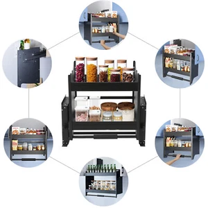 Organizador de almacenamiento de gabinete de pared de cocina superior con estante desplegable (gabinete de 24 pulgadas) - Imagen 1 de 14