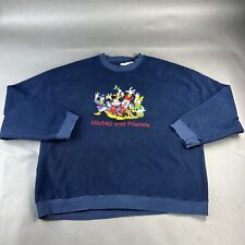 Vintage Disney Sweater XXL Blue Mens Mickey And Friends Fleece Pullover Used A9