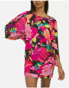 TRINA TURK Damen Tunika Schwimmen Cover Up Kleid Solar Blumen Beachy Neu mit Etikett Gr. M - Bild 1 von 5