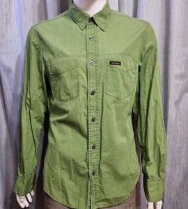 Paul Frank Mens Shirt Medium Green LongSleeve Top Button Close Front Pockets - Picture 1 of 14