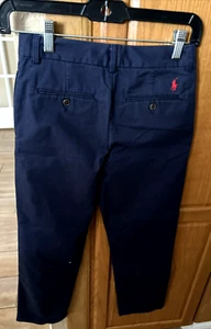 Polo Ralph Lauren Boys 12 Blue Flat Front Straight Leg Chino Pants  y8 - Picture 1 of 6