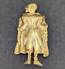 Vintage Man Flasher Brooch Pin Haha You Looked Open Trench Coat Funny Humor