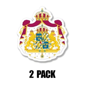 Calcomanía de vinilo troquelado bandera República Italiana Gran Escudo de armas de Suecia 4 pulgadas 2 piezas - Imagen 1 de 4