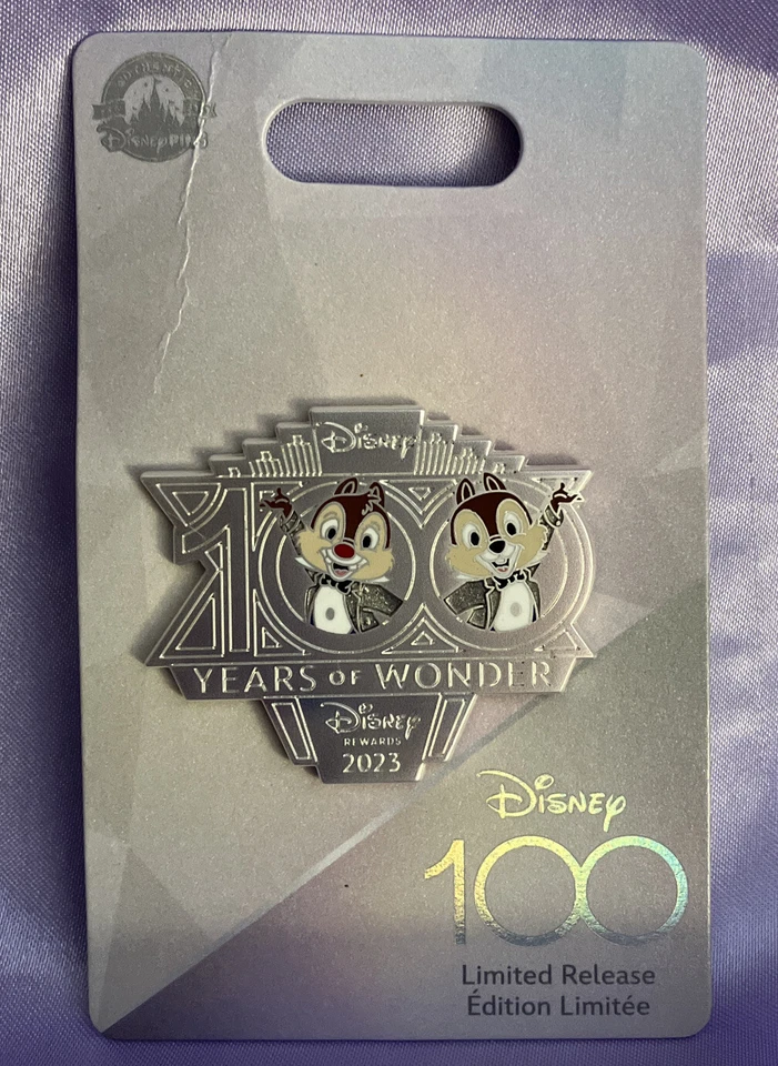 Disney 100th Anniversary Chip And Dale Visa Rewards Pin LR Pin