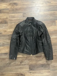 Icon Padded Leather Motorcycle Jacket Size S/M - Picture 1 of 5