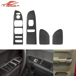 4x Carbon Fiber Front Window Lift Cover Trim G For Corvette Silverado 2007-2013 - Imagen 1 de 15