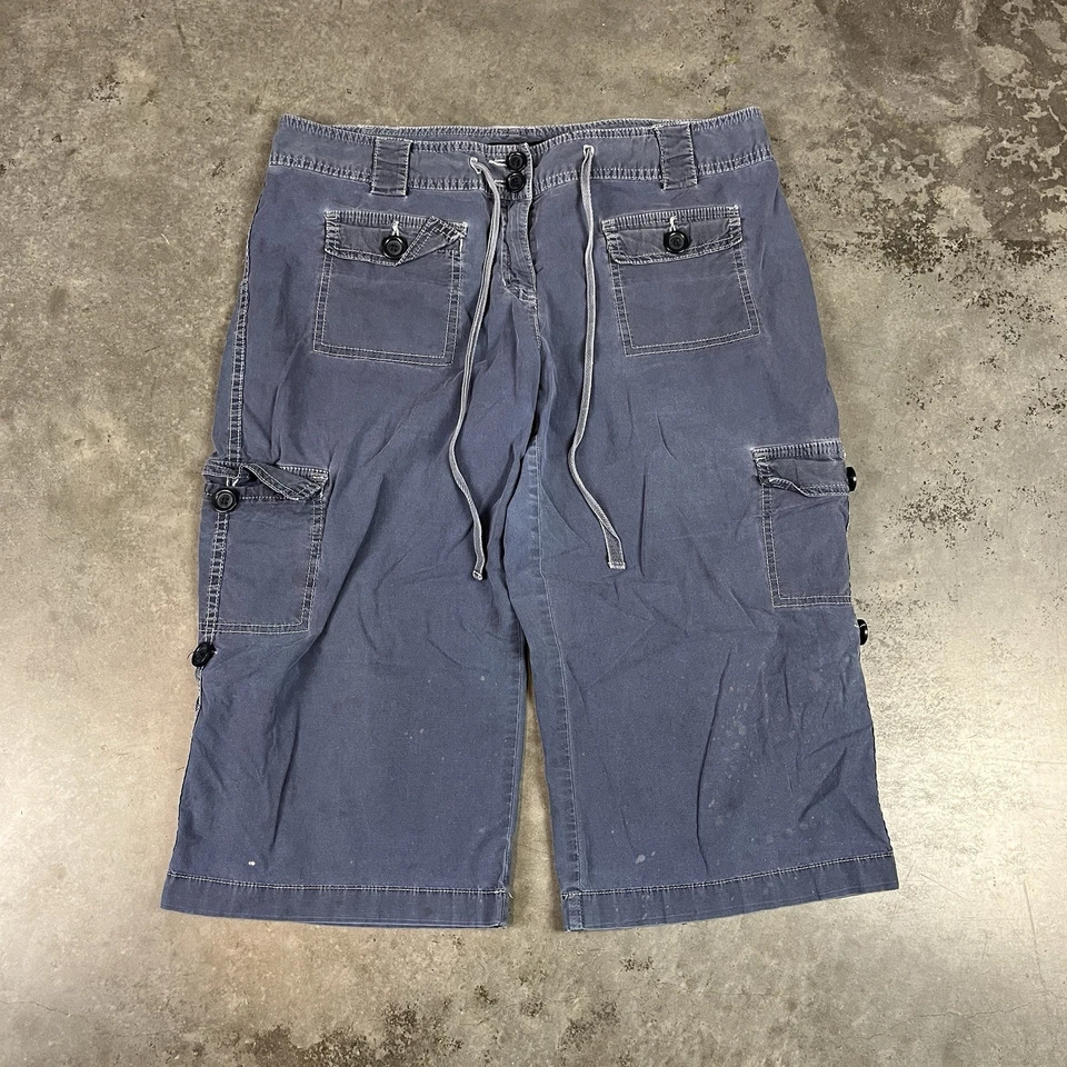 Pantalones Cortos International Concepts Mujer 10 Azul Y2K Carga Beemuda Defectos Usados Foto 1 de 4