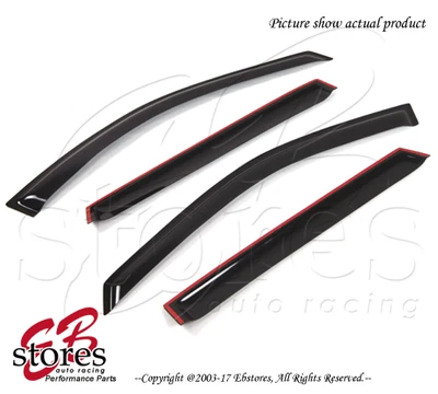 Black Tinted Out-Channel Visor Deflector 4pcs For 2001-2006 Hyundai Santa Fe - Image 1 of 4