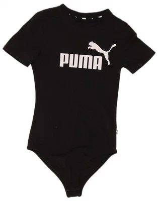 PUMA Womens Graphic Bodysuit UK 10 Small Black Cotton CW07 - image 1 of 3