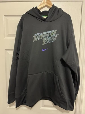 Moletom com capuz de beisebol Nike Tampa Bay Rays MLB CITY CONNECT CLUB FLEECE 3XL PRETO NEON - Imagem 1 de 4