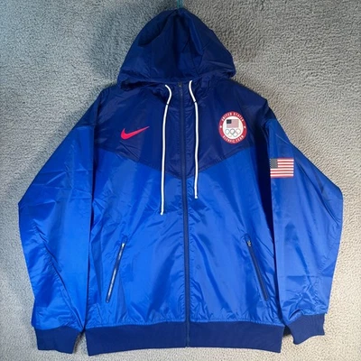 Nike Team USA Olympic Windrunner Jacket Men’s S Blue Red 2020 Hooded NWT - Image 1 of 4