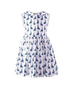 Rachel Riley Nautical Sailboat Jersey Dress 7Y NWOT ⛵⛵ - Picture 1 of 22