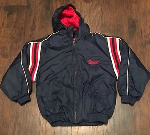 Giacca invernale con cappuccio New England Patriots rara vintage anni 90 Pro Stuff NFL Yth XL - Foto 1 di 4