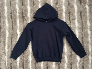 Gildan Blue Cotton Heavy Blend Hoodie Hooded Sweater Youth Small - Picture 1 of 2