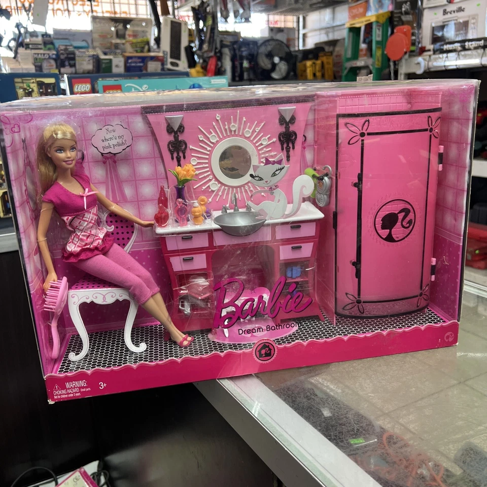 Barbie Pink Dream Juego de Baño + Muñeca #N4895 Mattel 2008 - Difícil de Encontrar Nuevo en Caja Foto 1 de 4