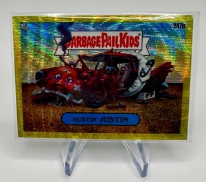 2023 Garbage Pail Kids Chrome OS6 Rustin' Justin Yellow Wave Refractor /275#274b