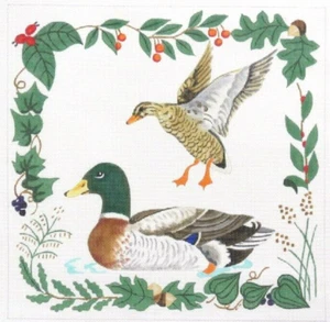 S. Roberts/Barbara Eyre Mallards Ducks Birds Handpainted Needlepoint Canvas - Picture 1 of 1