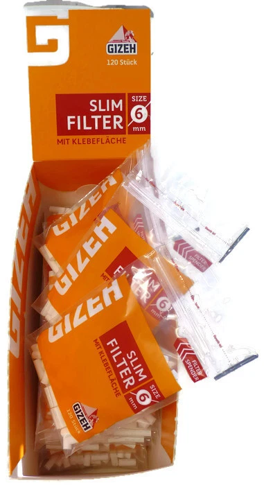 GIZEH Slim Filter 6 mm 120er Beutel  Fein Beutel Drehfilter Eindrehfilter - Bild 1 von 1