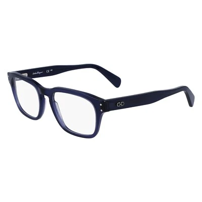 Salvatore Ferragamo Hombre Rectangulares 52mm Anteojos Cristal Azul Marino SF2958-420 Foto 1 de 3