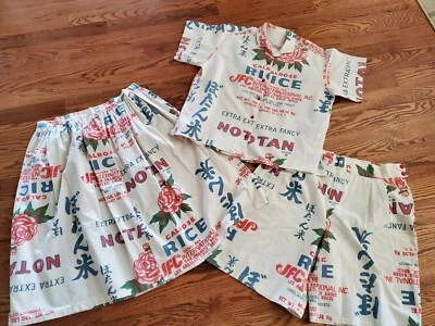 NOTAN CALROSE RICE Vtg 60s Mod Print PLUS Top/Skirt/Short 3 pcs-Bust 50/Waist 36 - Image 1 of 4
