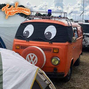 VW T2 Bay Van Window Camper Screen Wrap Cover Transporter Frost Black Blind Eyes - Picture 1 of 7