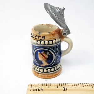 Miniature 1" West German Lidded Beer Stein Bavarian EUC - Bild 1 von 5