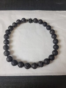 Millie By Matthew Campbell Laurenza Black Lava Rock Necklace 18" - Picture 1 of 8
