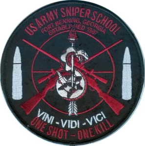 US Army Sniper School bestickter Aufnäher 5" Durchmesser, Wachsunterlage - Bild 1 von 1