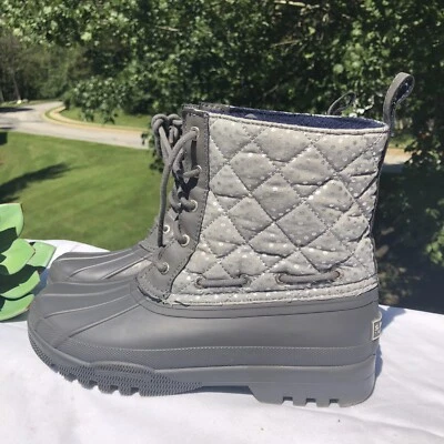 Botas de pato Sperry acolchadas grises plateadas lunares STS892449 para mujer talla 7,5 Foto 1 de 4