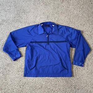 Vintage Nike 1/4 Zip Windbreaker Jacket; Youth Medium (8-10) Solid Blue - Picture 1 of 10