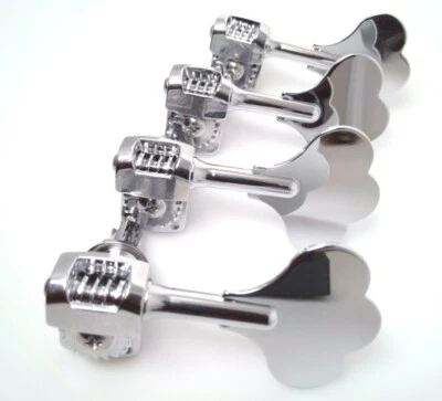 True Custom Shop® Chrome SUPER Lightweight Cloverleaf Tuner Set for Fender Bass - Image 1 of 4