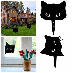 Halloween Art Black Kitty Decoration Secretly Look At Animals Home Decoration - Afbeelding 1 van 13