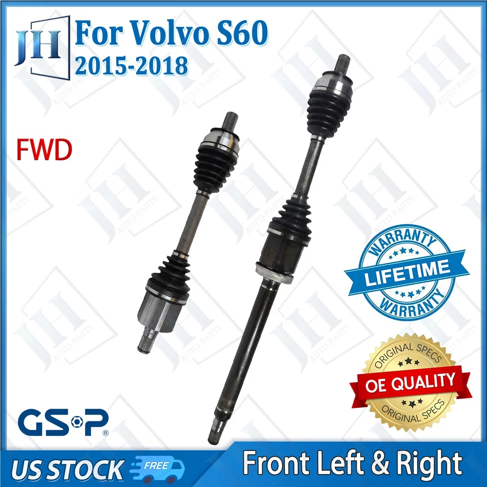 Par de ejes CV delanteros OE izquierdo derecho para 15 16 17 18 Volvo S60 V60 L4-2,0 L tracción delantera Foto 1 de 4