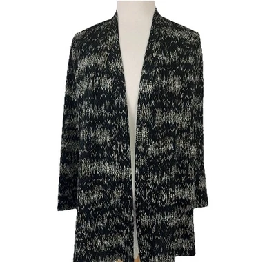 Cárdigan Susan Graver Estampado Novedad Tejido Frente Abierto Talla XL Negro Nuevo 9625 Foto 1 de 4