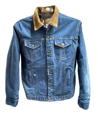 SADDLE KING Distressed Western Denim wool blanket lined coat 44 - Image 1 of 4