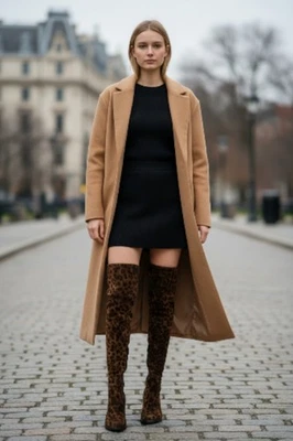 Botas por encima de la rodilla Stuart Weitzman 5050 gamuza leopardo elásticas 7 Foto 1 de 4