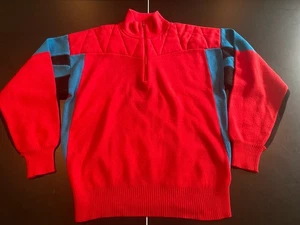 VTG 80s/90s Obermeyer Ski Sweater 1/2 Zip Apres Ski Wool Blend Men Extra Large - Picture 1 of 9