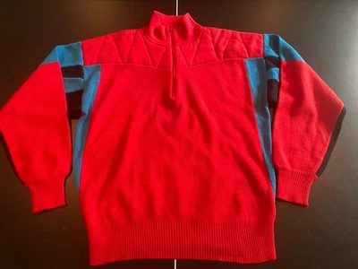 VTG 80s/90s Obermeyer Ski Sweater 1/2 Zip Apres Ski Wool Blend Men Extra Large - Image 1 of 4