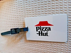 Pizza Hut Luggage Tag Size 2 1/2" X 4 1/8 " With Plastic Tie Strap. Made in USA - Picture 1 of 4