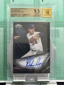 Topps 2021 cromo negro #CBA-NR Nolan Ryan BGS 9,5 BA 10 gemas como nuevo Auto Rangers - Imagen 1 de 2