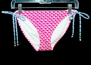 VINEYARD VINES Bikini Bottom Size Medium Pink Blue Whales Side Ties NEW - Picture 1 of 4