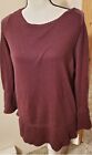 Style & Co Woman's Maroon Red Sweater Top 0X Nwt (16W) Plume Bell Bottom Sleeves