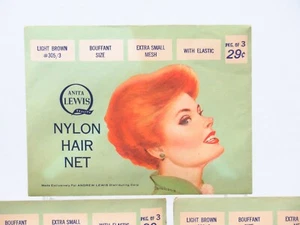 Red para el cabello de nailon vintage Anita Lewis marrón claro malla extra pequeña #305/3 - Imagen 1 de 12
