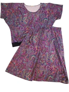 Vintage 80's Women 2Piece Skirt Top Set Paisley Floral Blouse Sz Large  - Picture 1 of 9