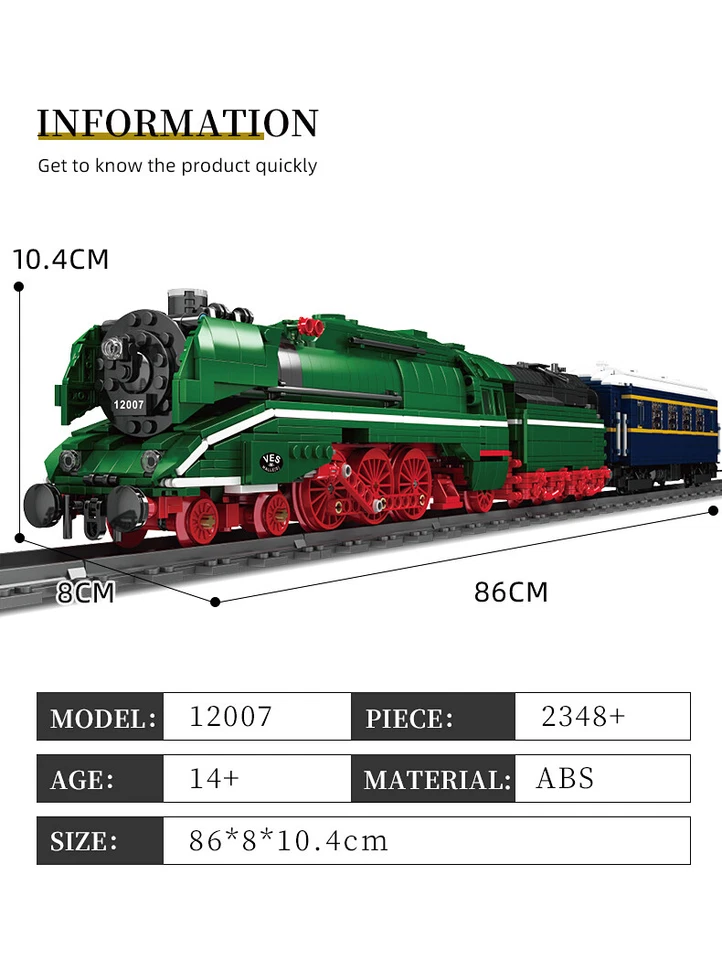 Mould King BR18 201 German Express Dampflokomotive RC Steckbausatz (12007)