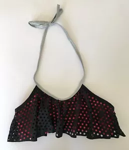 NWT California Kisses Dance Hot Pink/Black Laser Cut Cami Bra Top Girl's Size XL - Picture 1 of 6