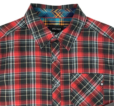 Para hombres MARMOT Rojo Negro + Franela a Cuadros Algodón + Camisa UPF50 XL X-Large NUEVO CON ETIQUETAS NUEVO Foto 1 de 4