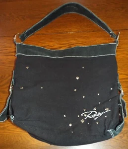 ROXY Shoulder Handbag Black Silver Studs - Picture 1 of 3
