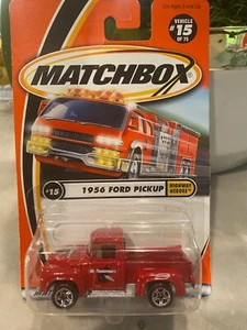 2001 Matchbox #15/75 Carretera Heroes 1956 Ford Pickup Rojo W/ Cromo Split5Sp - Imagen 1 de 1