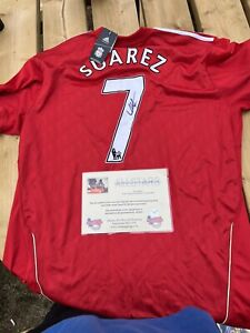 signed football shirt liverpool fc Luis Suarez With Authenticity Certificate￼